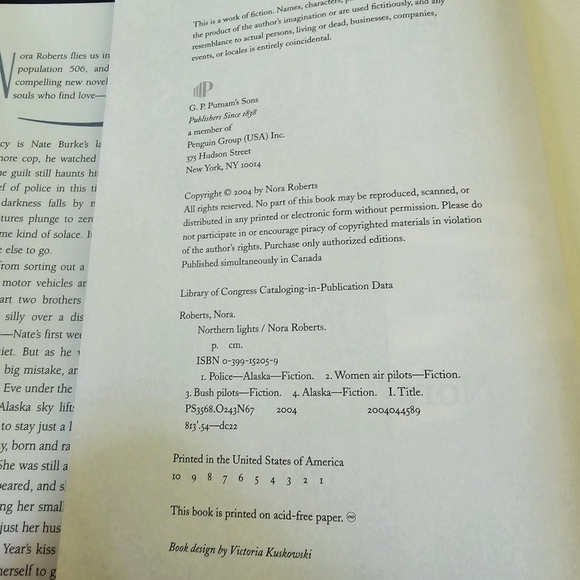 Northern Lights Novel by Nora Roberts, Hardcover, Pre-owned - Picture 8 of 10